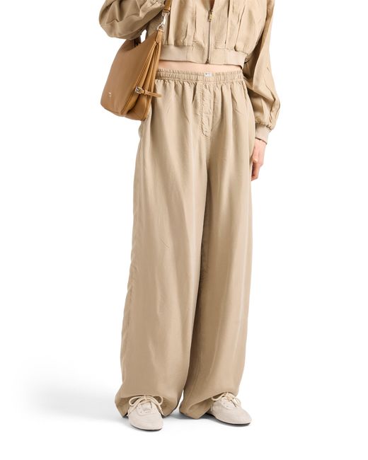Prada Natural Old Silk Pants, Limestone