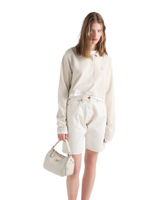 Prada White Old Denim Bermudas