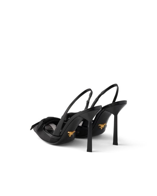 Prada White Mesh Fabric Slingback Pumps