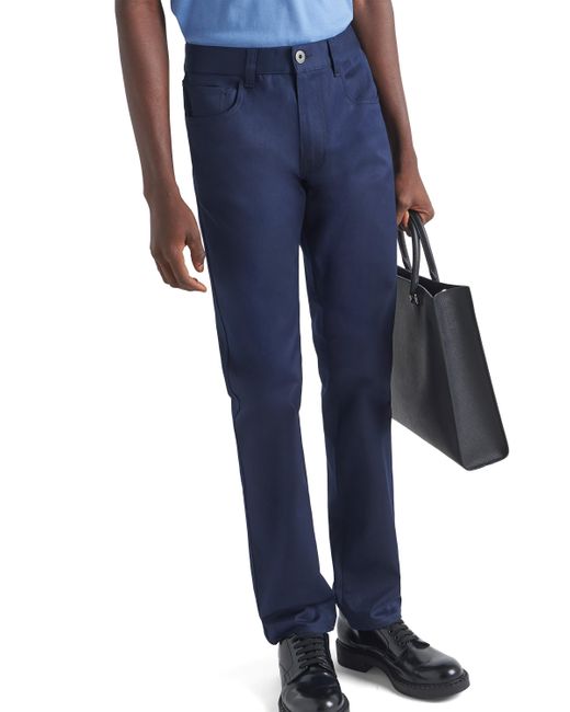 Vaqueros De Dril Elástico Con Cinco Bolsillos, Hombre, Talla Prada de hombre de color Blue