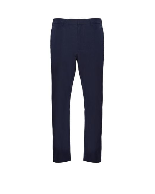 Prada Blue Light Stretch Technical Fabric Trousers for men