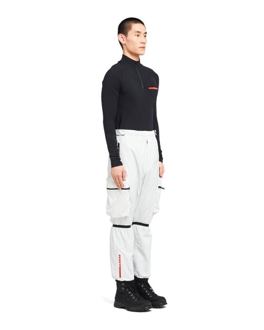 Prada White Light Nylon Snowboard Pants for men