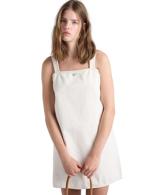 Prada White Old Denim Mini-Dress