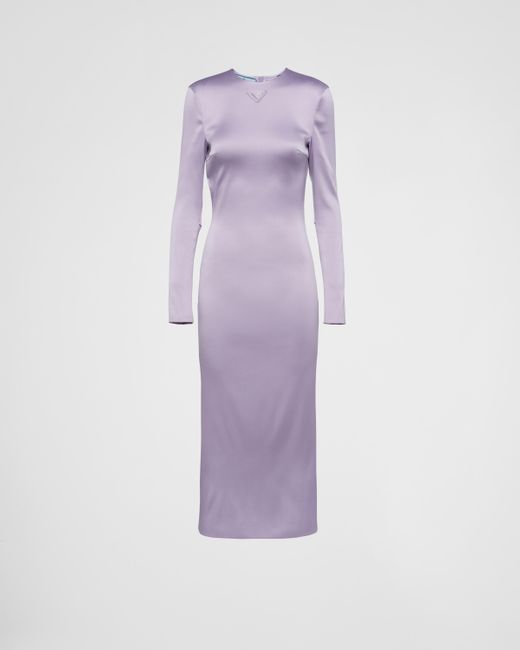 Prada Purple Satin Midi-dress