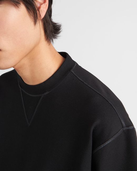 Prada Black Technical Fabric Sweatshirt for men