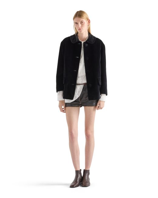 Prada Black Single-Breasted Caban Jacket