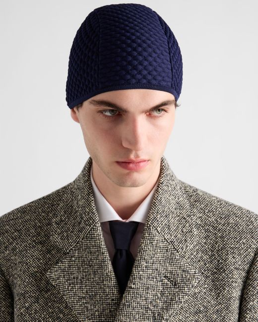 Prada Blue Re-Nylon Knit Cap for men