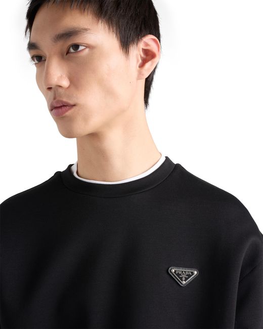 Prada Black Technical Cotton Sweatshirt for men