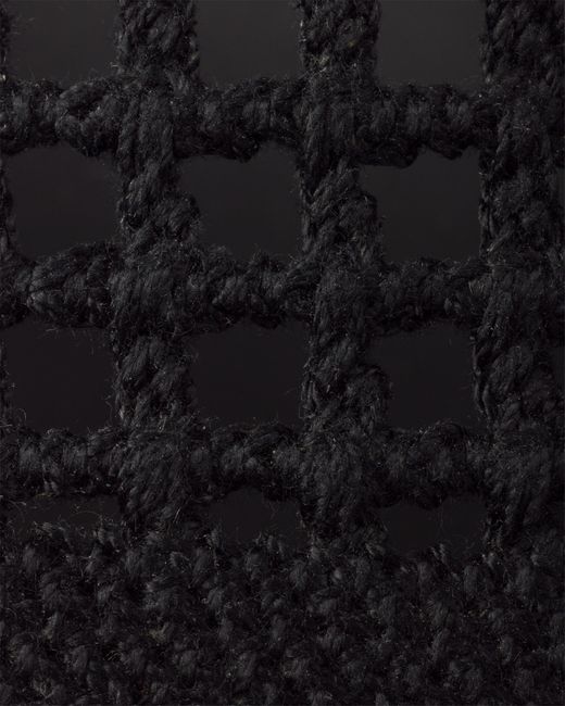 Prada Black Crochet Wedge Platform Sandals, Size 36