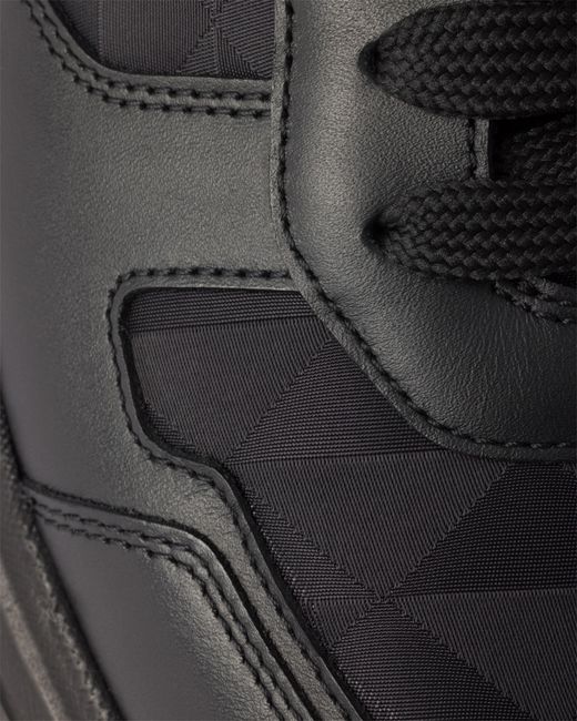 Prada Black Prax 2.0 Re-Nylon And Leather Sneakers, Size 5 for men