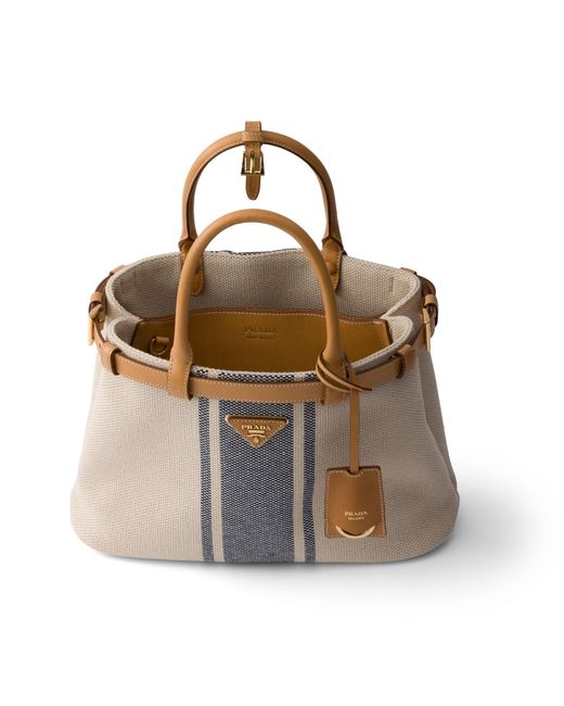 Prada Multicolor Buckle Small Canvas And Leather Bag, /Baltic