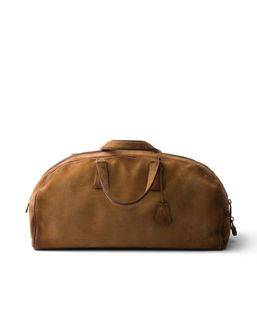 Prada Brown Suede Duffle Bag