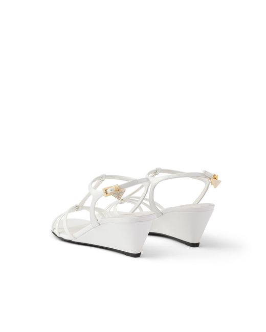 Prada White Patent Leather Sandals