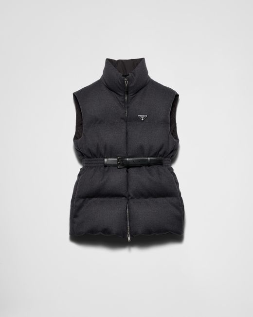 Prada Black Flannel Padded Vest