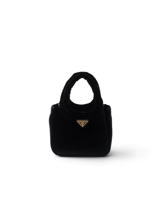 Prada Black Padded Velvet Mini Handbag