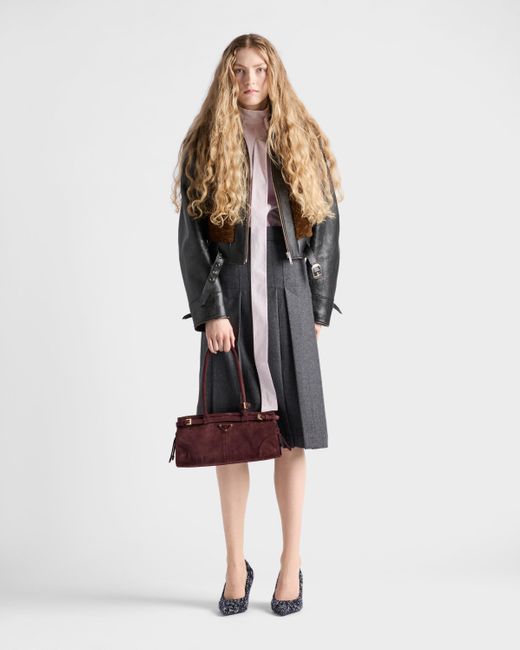 Gonnaa Pieghe di Prada in Gray
