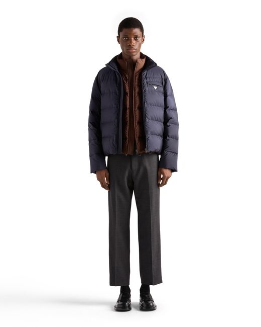 Prada Blue Medium-Weight Re-Nylon Down Jacket for men