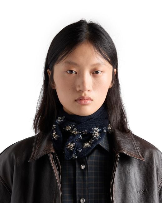 Prada Blue Checked Wool Shirt