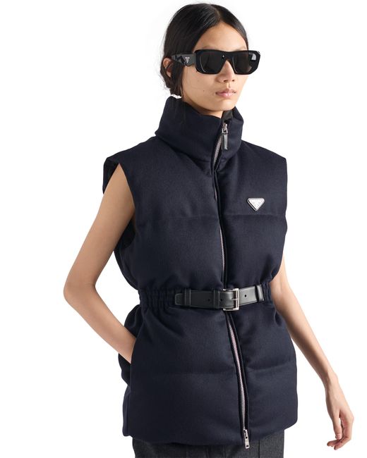 Prada Blue Loden Down Vest