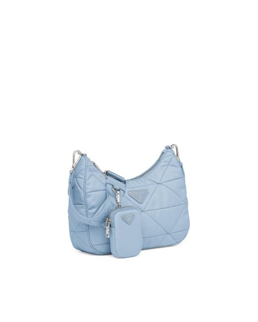 Prada Blue Re-nylon Padded Hobo Bag