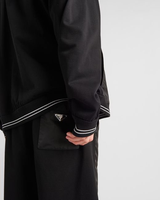 Prada Black Piqué Bermudas With Re-nylon Details for men