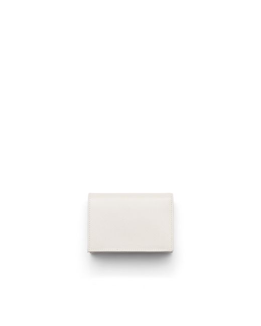 Prada White Small Saffiano Leather Wallet