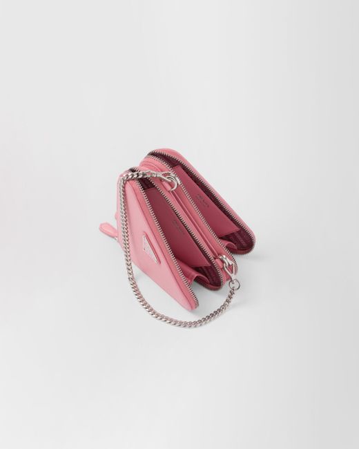 Prada Pink Saffiano Leather Mini Pouch