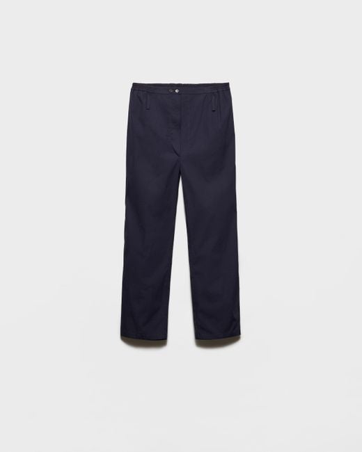 Pantalon En Popeline De Coton Prada en coloris Blue