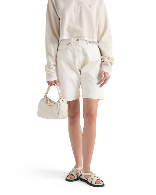Prada White Antiqued Leather Sandals