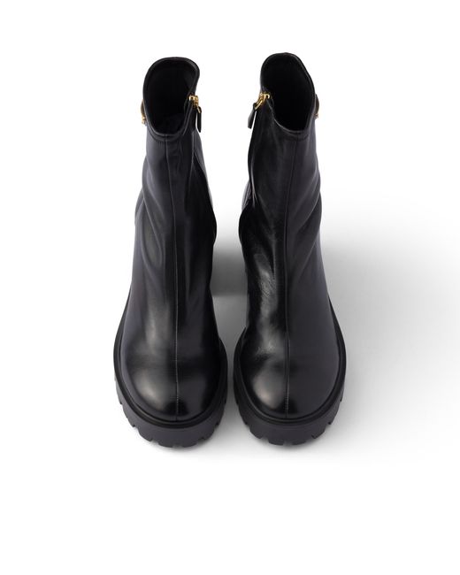 Prada Black Stretch Nappa Leather Booties