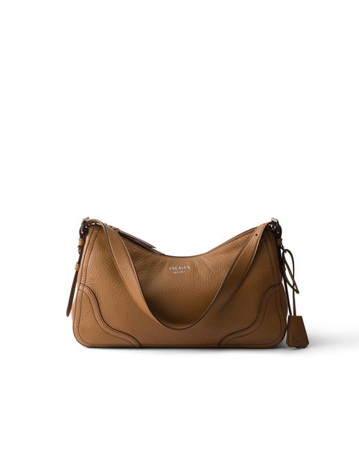 Prada Brown Aimèe Large Leather Shoulder Bag
