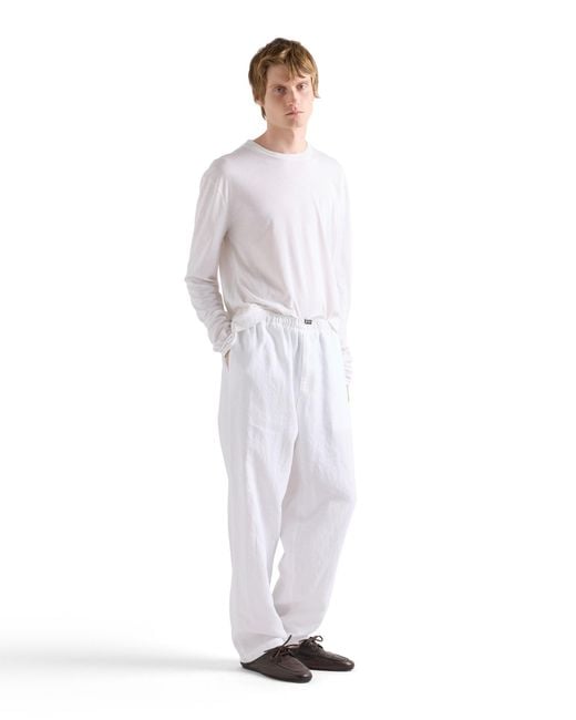 Prada White Linen Pants for men