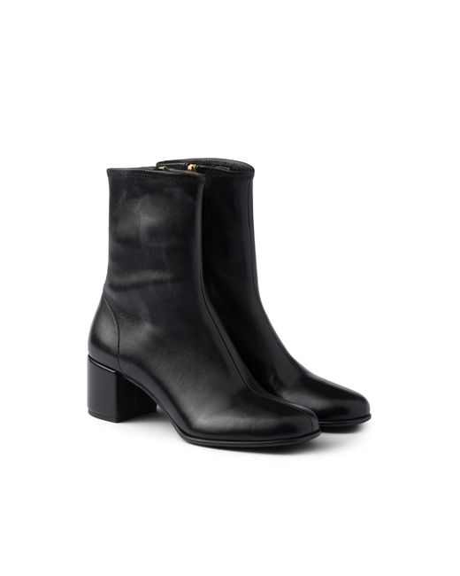 Prada Black Stretch Nappa Leather Booties