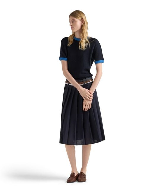 Prada Blue Cashmere Crew-Neck Sweater, /Celeste