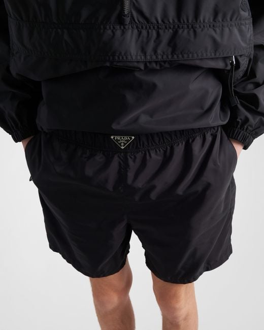 Prada Black Re-Nylon Swim Trunks for men
