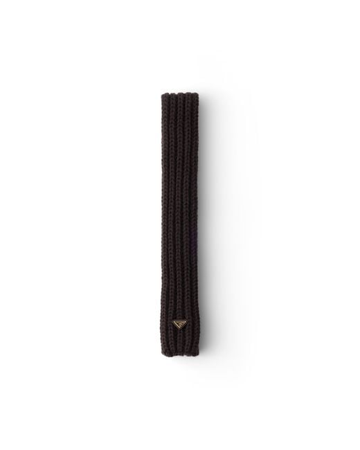 Prada White Wool Scarf, Dark