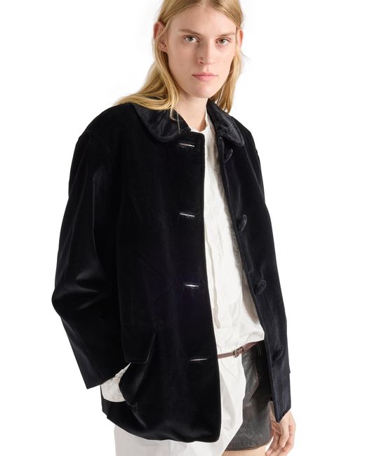 Prada Black Single-Breasted Caban Jacket
