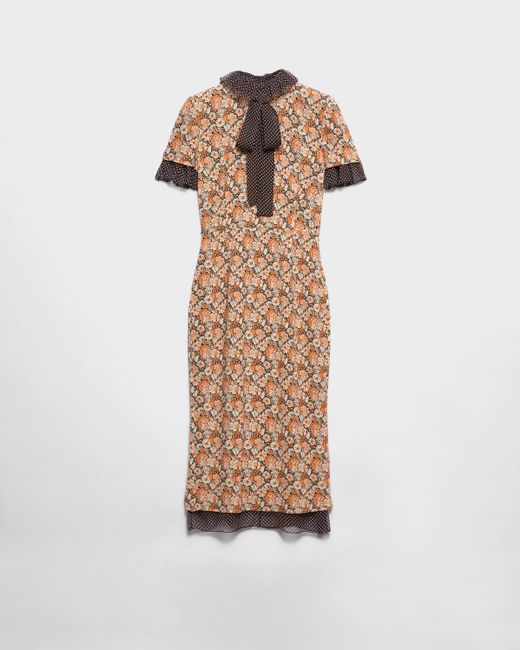 Robe À Fleurs Prada en coloris Natural