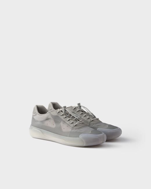 Prada White Technical Fabric Sneakers for men