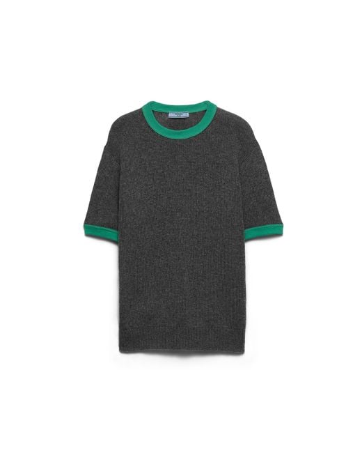 Prada Green Cashmere Crew-Neck Sweater, Slate