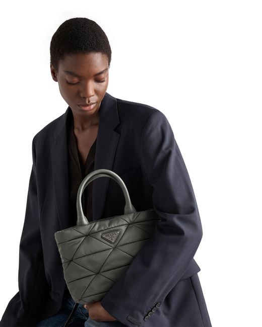 Prada Black Small Padded Re-Nylon Tote