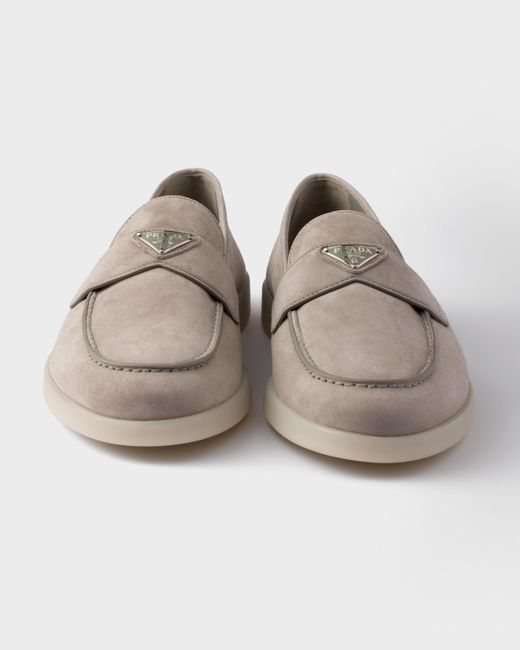 Prada Loafer Aus Wildleder in White für Herren