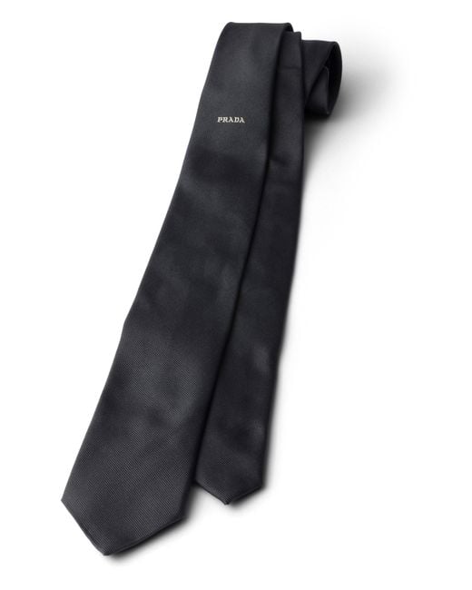 Prada White Silk Tie for men