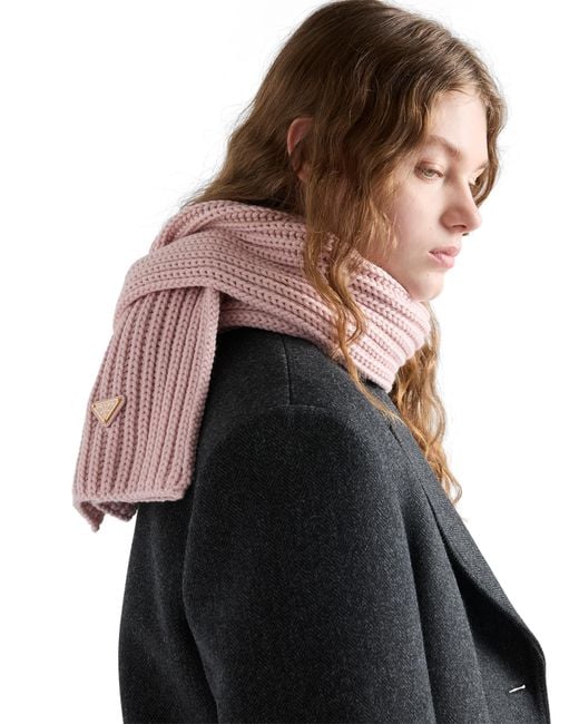 Prada Pink Wool Scarf