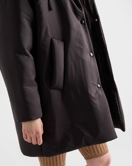Prada Black Leichter Regenmantel Aus Re-Nylon