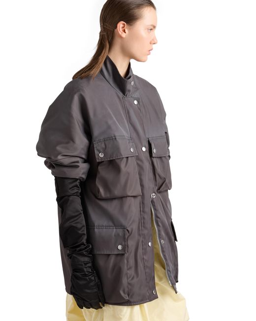 Prada Gray Washed Re-Nylon Rain Jacket