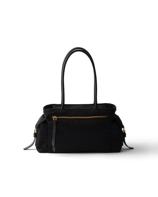 Prada Black Explore Medium Tote Bag Aus Re-Nylon Und Leder, Damen
