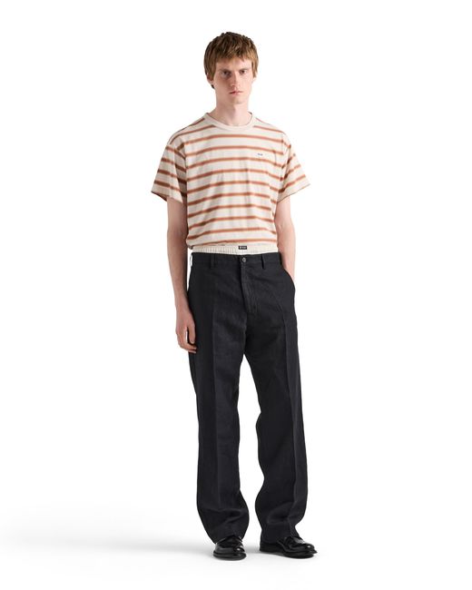 Prada Black Linen Pants for men