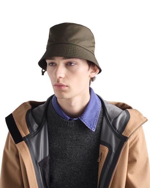 Prada White Speedrock Re-Nylon Bucket Hat for men