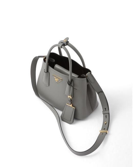 Borsa Double Small di Prada in Gray